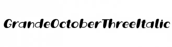Grande October Three Italic  Descarca Fonturi Gratis