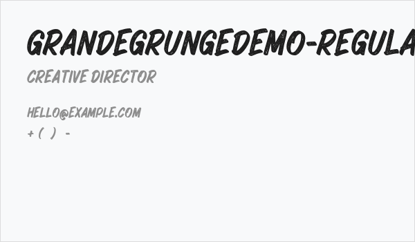 GrandeGrungeDEMO-Regular Business Card