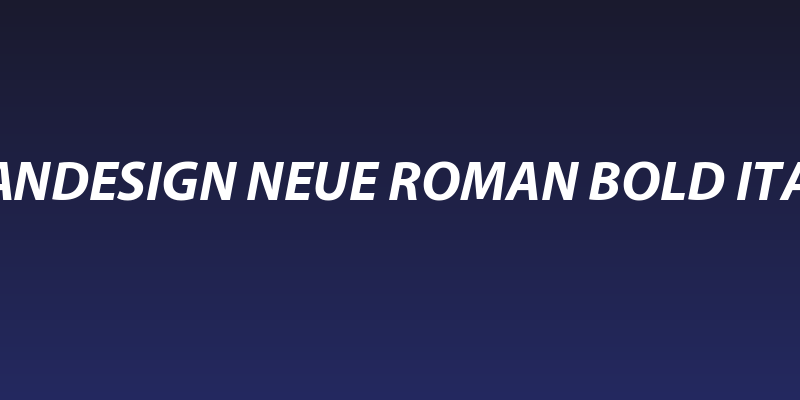 Grandesign Neue Roman Bold Italic Social Header