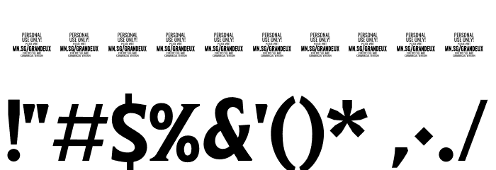 Grandeux Serif PERSONAL USE Regular Font OTHER CHARS