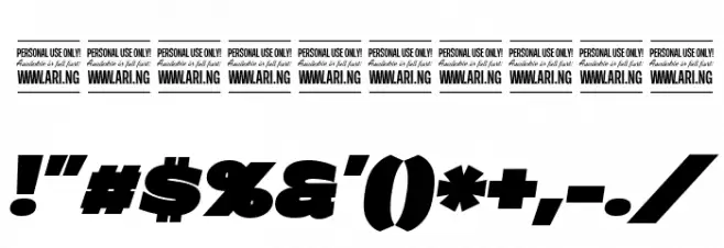 Grandi PERSONAL USE Black Italic Font OTHER CHARS