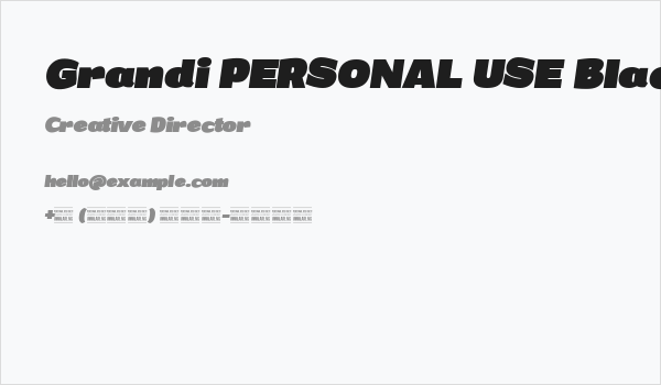 Grandi PERSONAL USE Black Italic Business Card