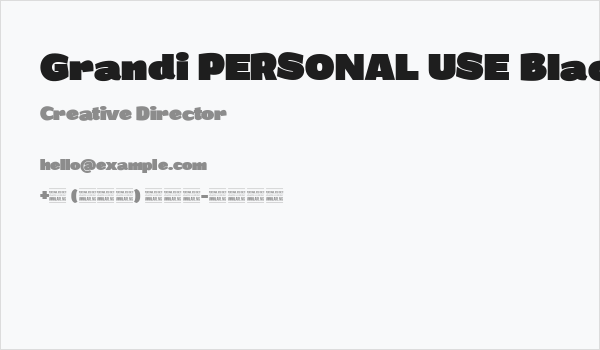 Grandi PERSONAL USE Black Business Card