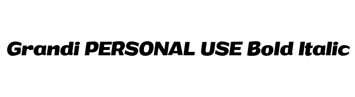 Grandi PERSONAL USE Bold Italic Font