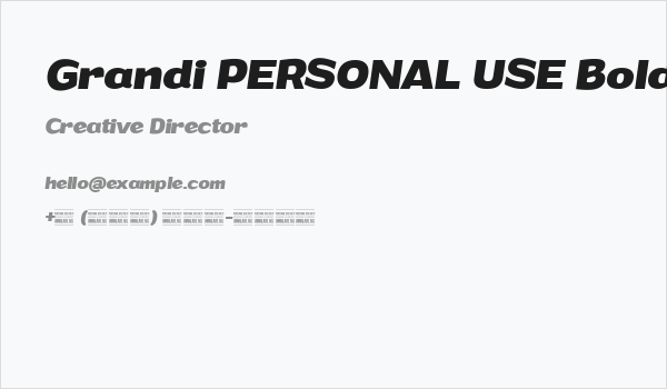 Grandi PERSONAL USE Bold Italic Business Card
