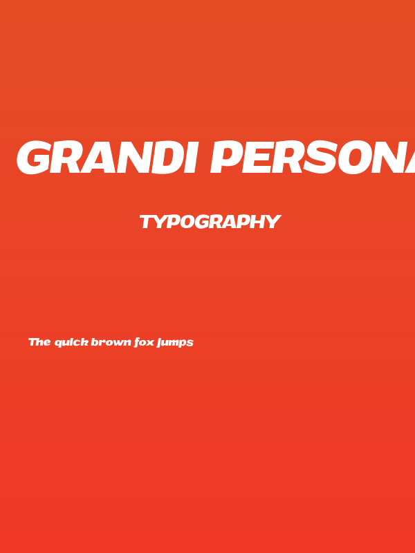 Grandi PERSONAL USE Bold Italic Poster