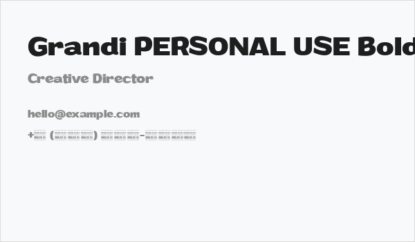 Grandi PERSONAL USE Bold Business Card