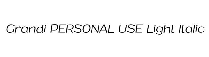 Grandi PERSONAL USE Light Italic  नि: शुल्क फ़ॉन्ट्स डाउनलोड