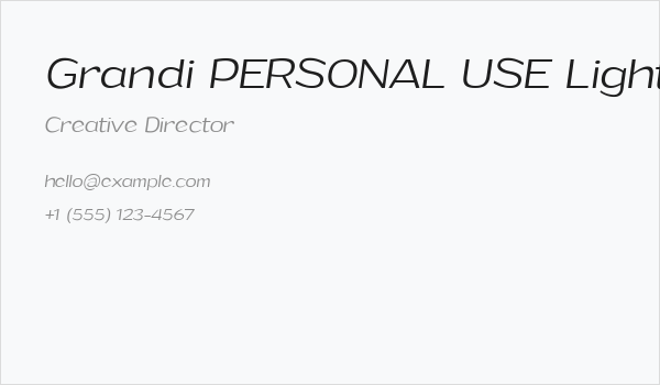 Grandi PERSONAL USE Light Italic Business Card