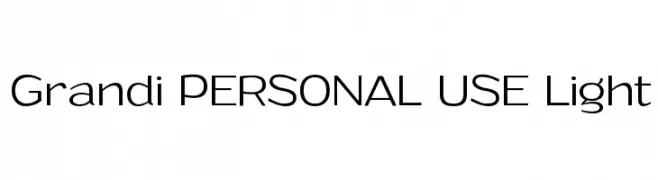 Grandi PERSONAL USE Light  Скачать бесплатные шрифты