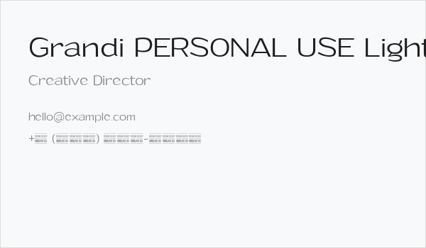 Grandi PERSONAL USE Light Business Card