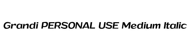 Grandi PERSONAL USE Medium Italic  नि: शुल्क फ़ॉन्ट्स डाउनलोड