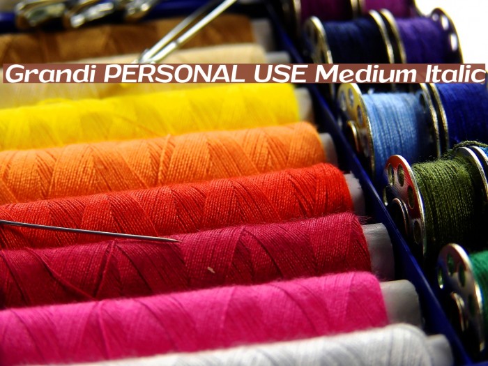 Grandi PERSONAL USE Medium Italic Font examples