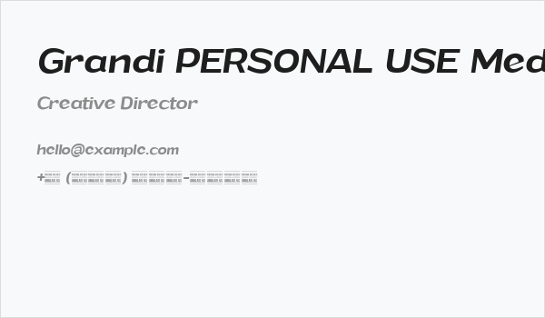 Grandi PERSONAL USE Medium Italic Business Card