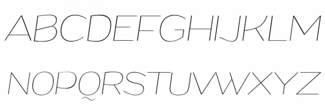 Grandi PERSONAL USE Thin Italic Шрифта ВЕРХНИЙ