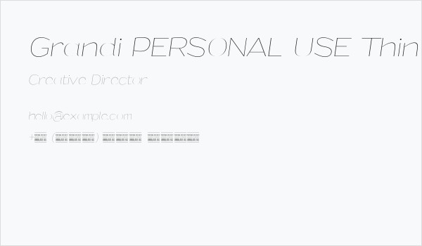 Grandi PERSONAL USE Thin Italic Business Card