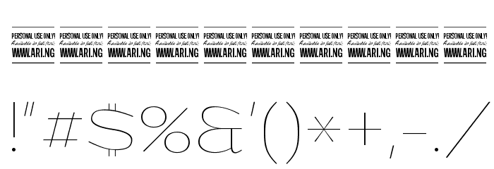 Grandi PERSONAL USE Thin Font OTHER CHARS