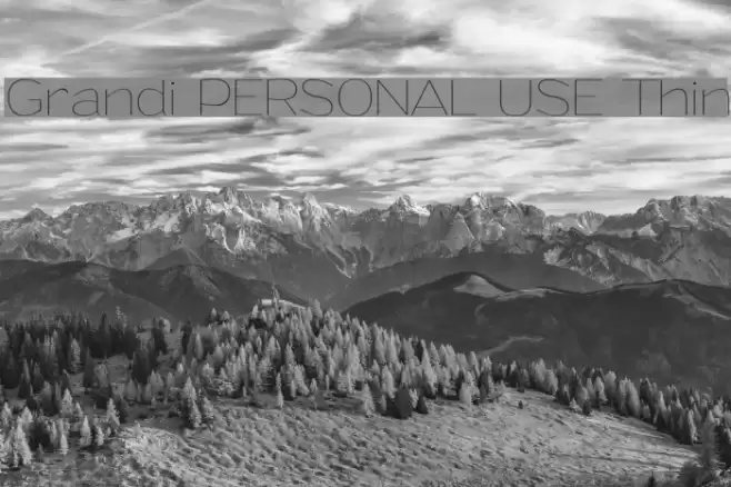 Grandi PERSONAL USE Thin Font examples