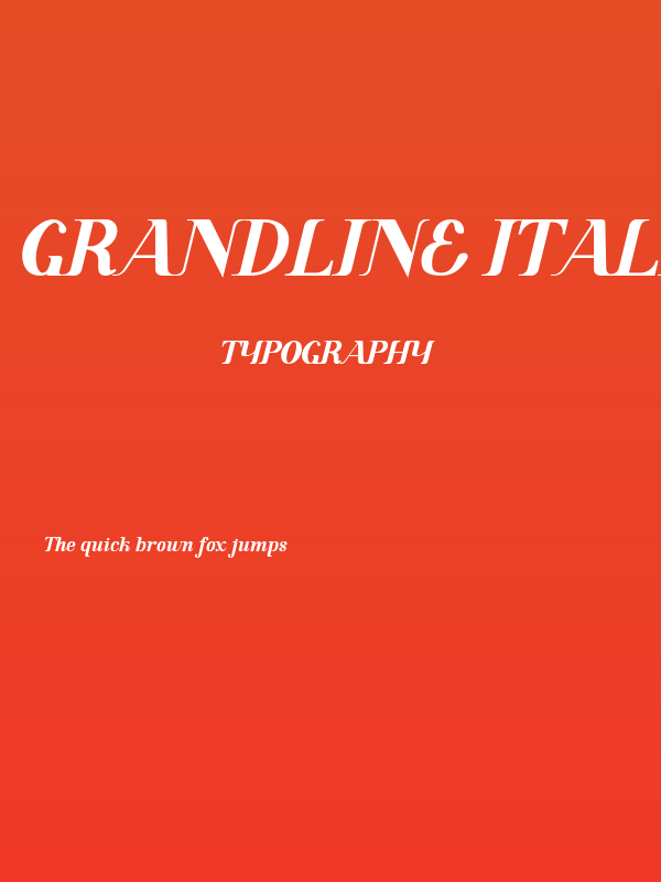 Grandline Italic free for perso Italic Poster
