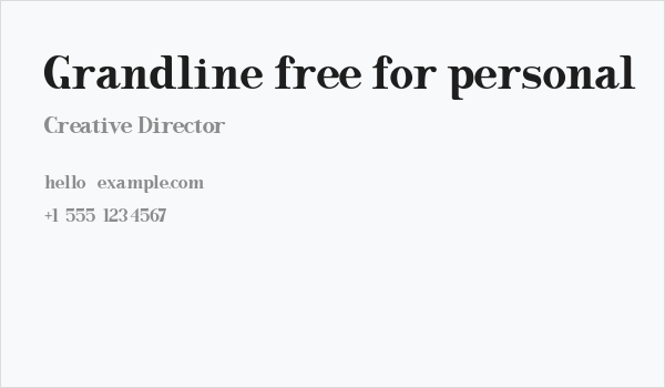 Grandline free for personal Business Card