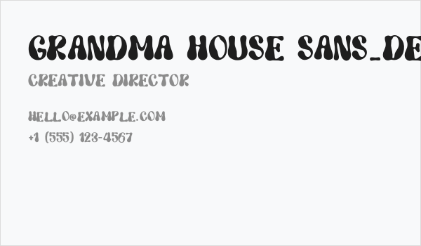 Grandma House Sans_DEMO Business Card