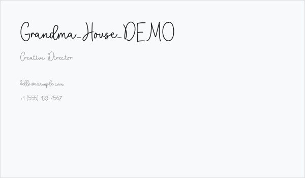 Grandma_House_DEMO Business Card