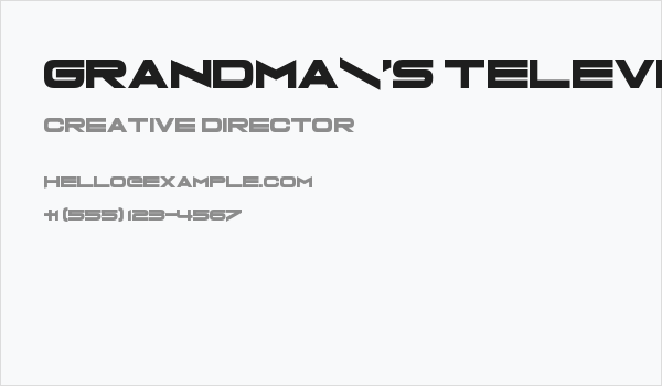 Grandma's Television Business Card