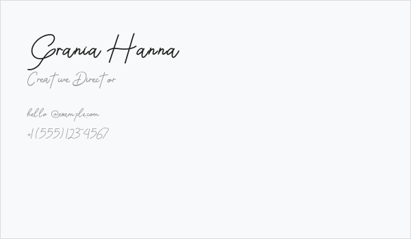 Grania Hanna Business Card