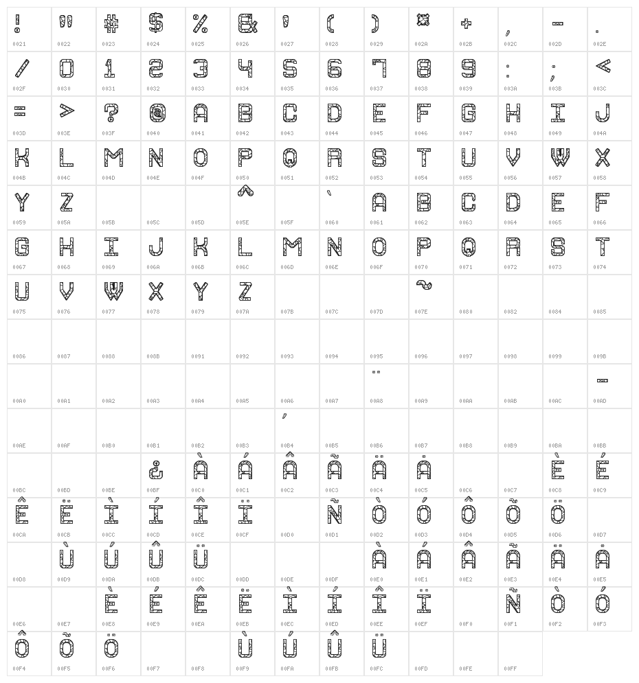 Granite Rock St Character Map