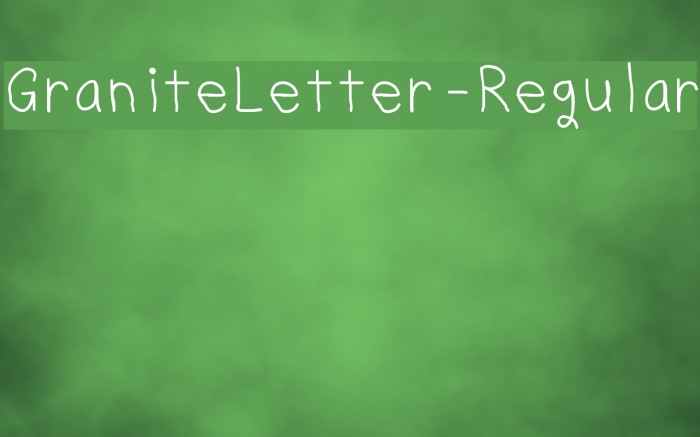 GraniteLetter-Regular Example 1