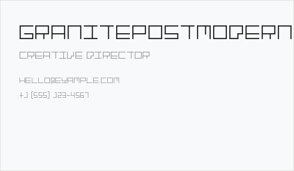 GranitePostmodern-Regular Business Card