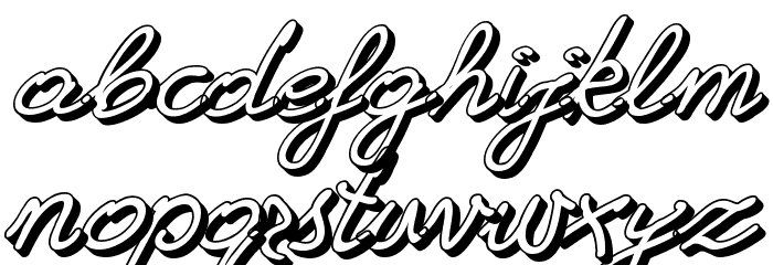 Grannys 3D Font LOWERCASE