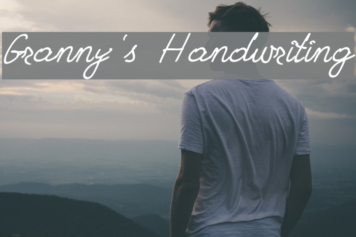 Granny's Handwriting Font examples
