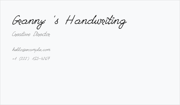 Granny's Handwriting Business Card