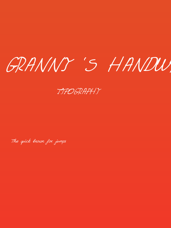 Granny's Handwriting Poster