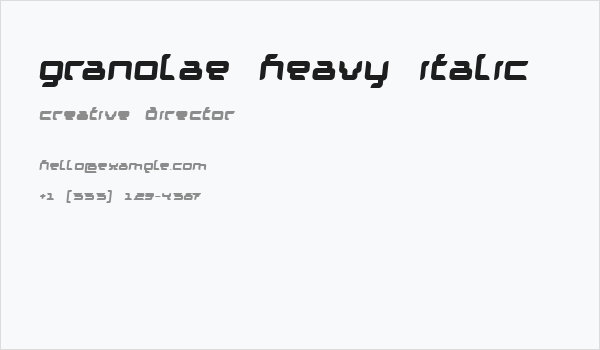 Granolae Heavy Italic Business Card
