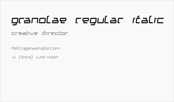 Granolae Regular Italic Business Card