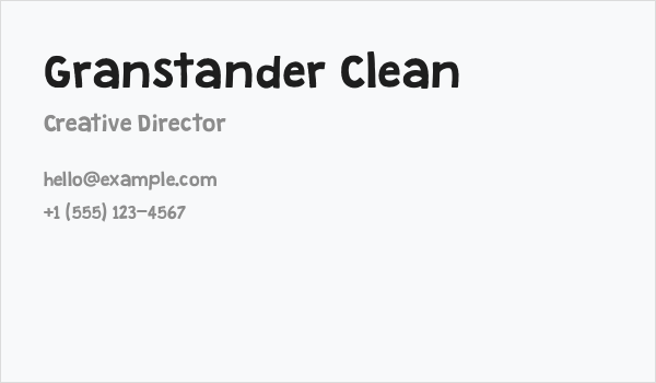 Granstander Clean Business Card