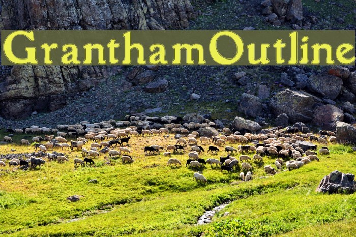 GranthamOutline Шрифта examples
