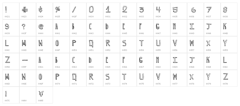 GrapeBlaster Character Map