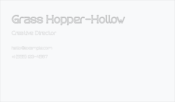 Grass Hopper-Hollow Business Card