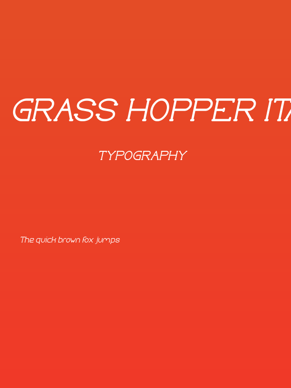 Grass Hopper Italic Poster