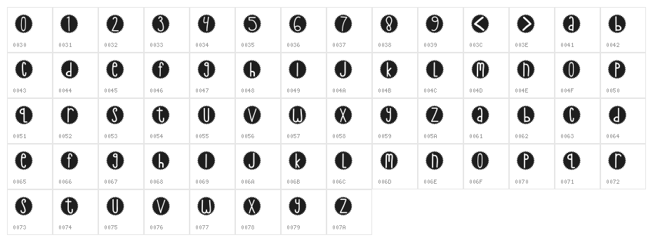 Grateful-Sound Character Map