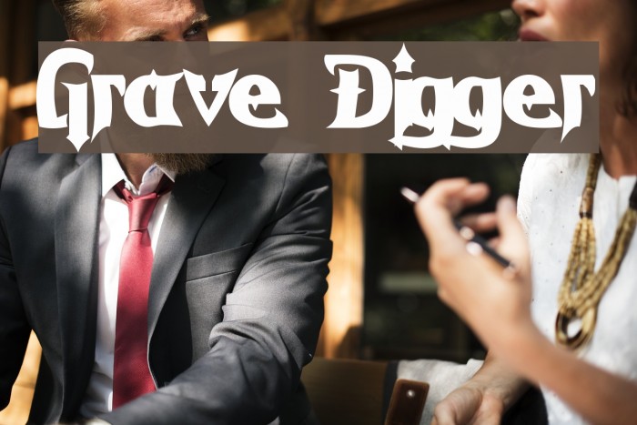 Grave Digger Schriftart examples