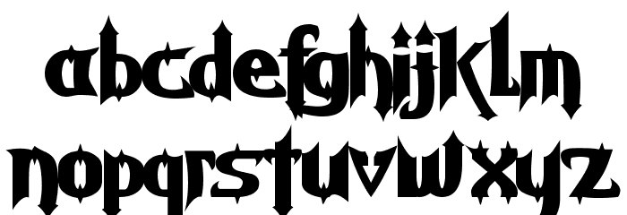Grave Digger Schriftart Kleinbuchstaben