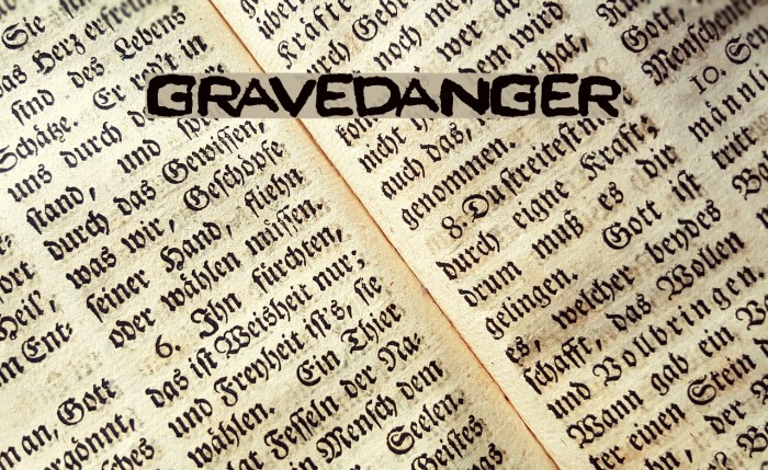 GraveDanger Font examples