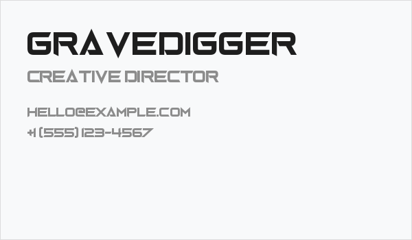Gravedigger Business Card