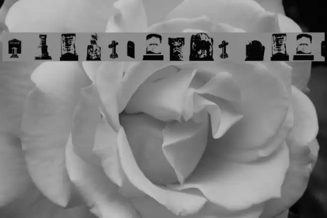 Gravestone bats Font examples