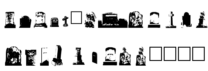 Gravestone bats Font LOWERCASE