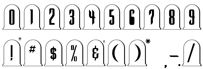 Graveyard Regular Font OTHER CHARS